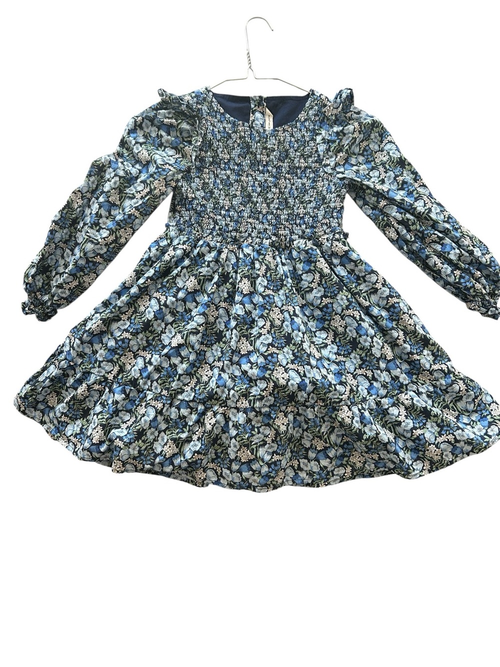 Janie and Jack | The Eloise Smocked Dress in Merchant Marine Floral Size 6 - Picture 6 of 13